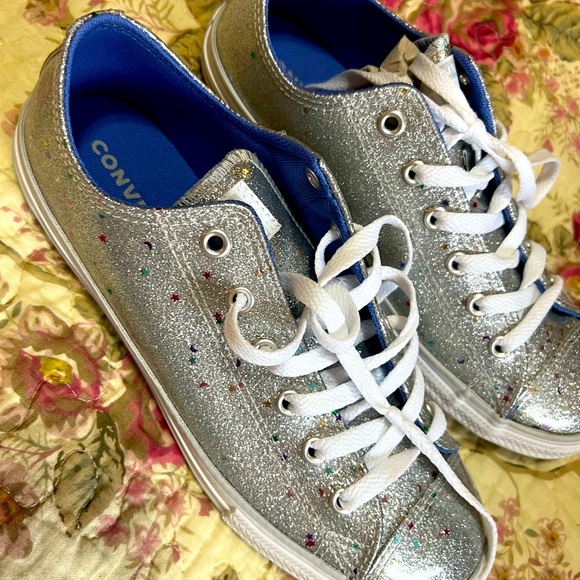 Converse Shoes Converse Allstar Glitter Silver Tennis Shoes Kid